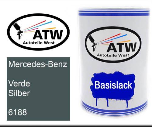 Mercedes-Benz, Verde Silber, 6188: 500ml Lackdose, von ATW Autoteile West.